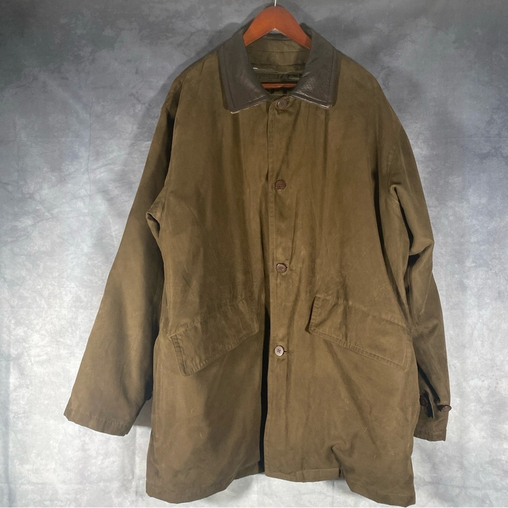 RFT by Rainforest Men’s 80% Down Jacket Size L Puffer Coat Brown Leather Chore‎